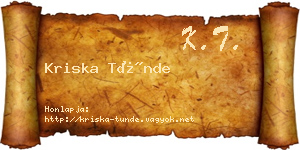 Kriska Tünde névjegykártya