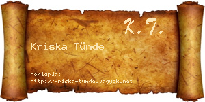 Kriska Tünde névjegykártya