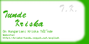 tunde kriska business card